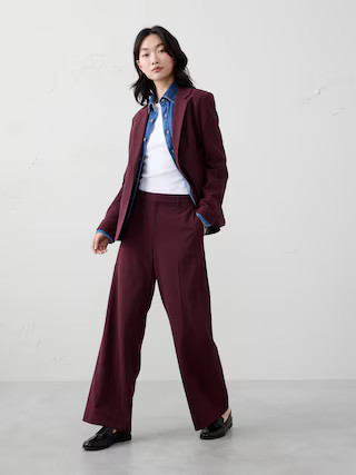Wide-Leg High-Rise Sculpted Trouser | Banana Republic Factory