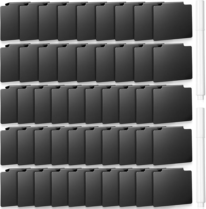 50 Pcs Basket Labels Clip Set for Storage Bins - Include 48 Removable PVC Bin Label Holders with ... | Amazon (US)