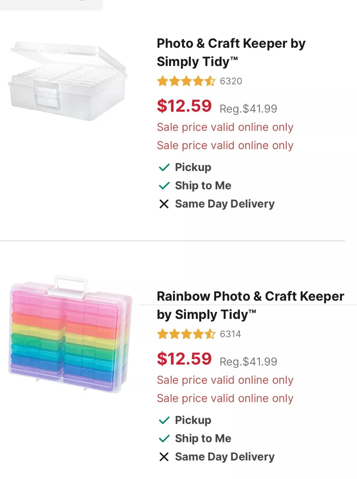 Simply Tidy Rainbow Photo & Craft Keeper