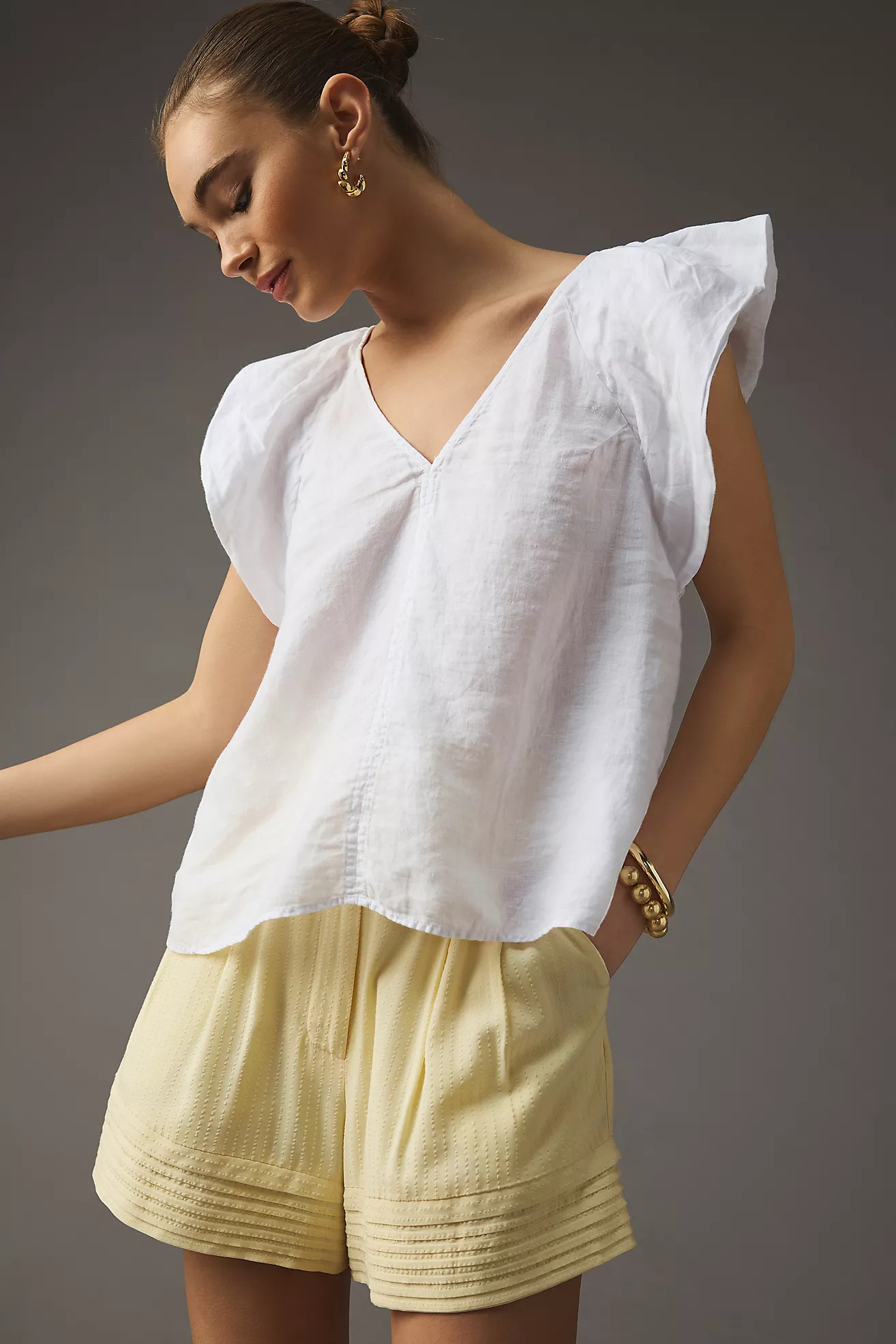 Velvet by Graham & Spencer Linen Ava Top | Anthropologie (US)