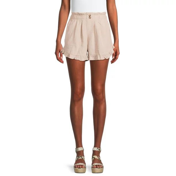 Time and Tru Women's Linen Blend Shorts - Walmart.com | Walmart (US)