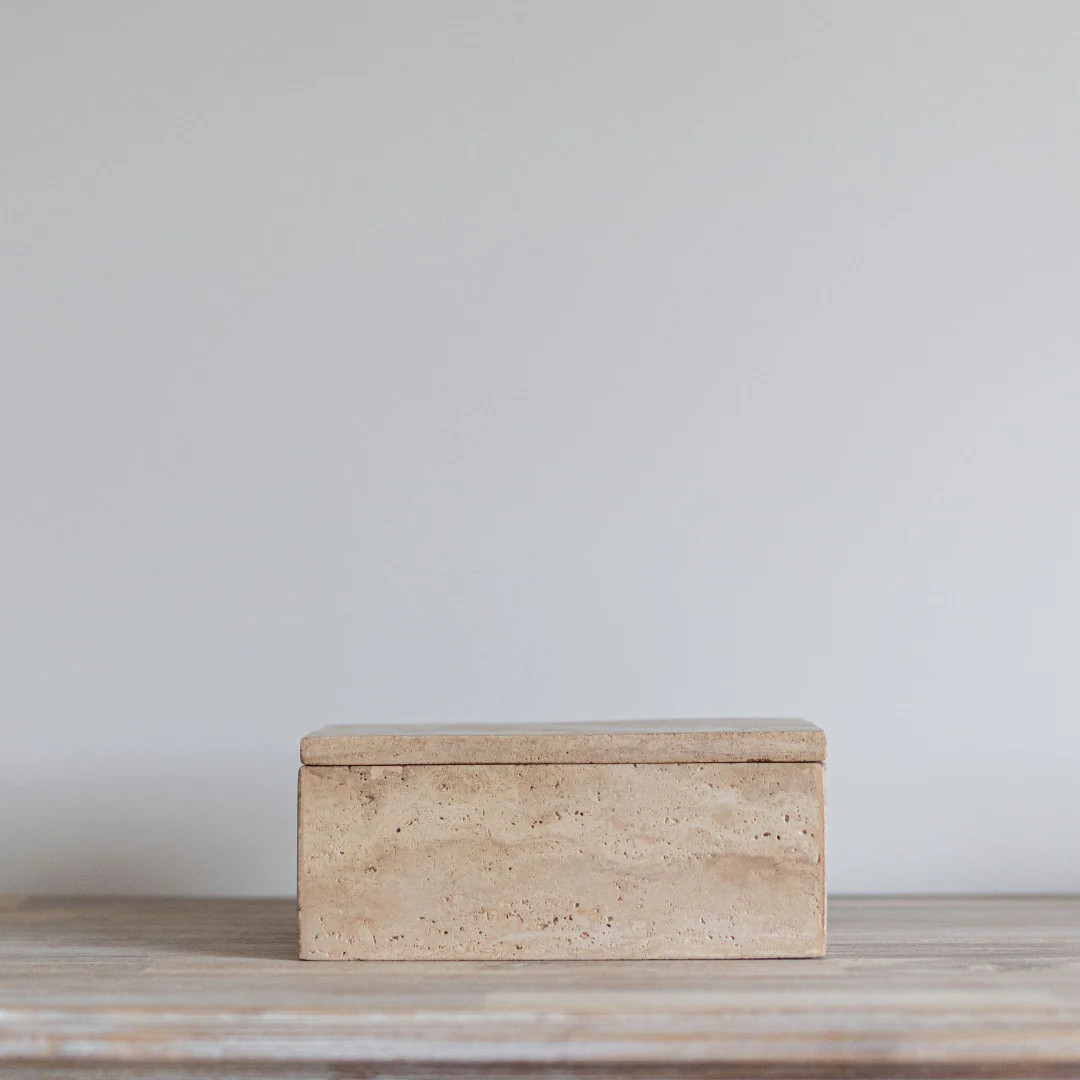 Travertine Lidded Box | By Luxe B Co. | luxe bCO