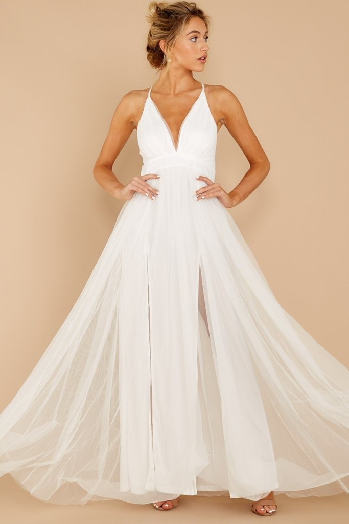 Matters Of The Heart White Maxi Dress | Red Dress 