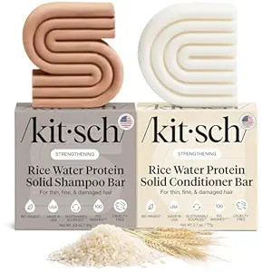 Kitsch Rice Water Shampoo & Conditioner Set – Solid Shampoo & Conditioner Bar with Protein for ... | Amazon (US)