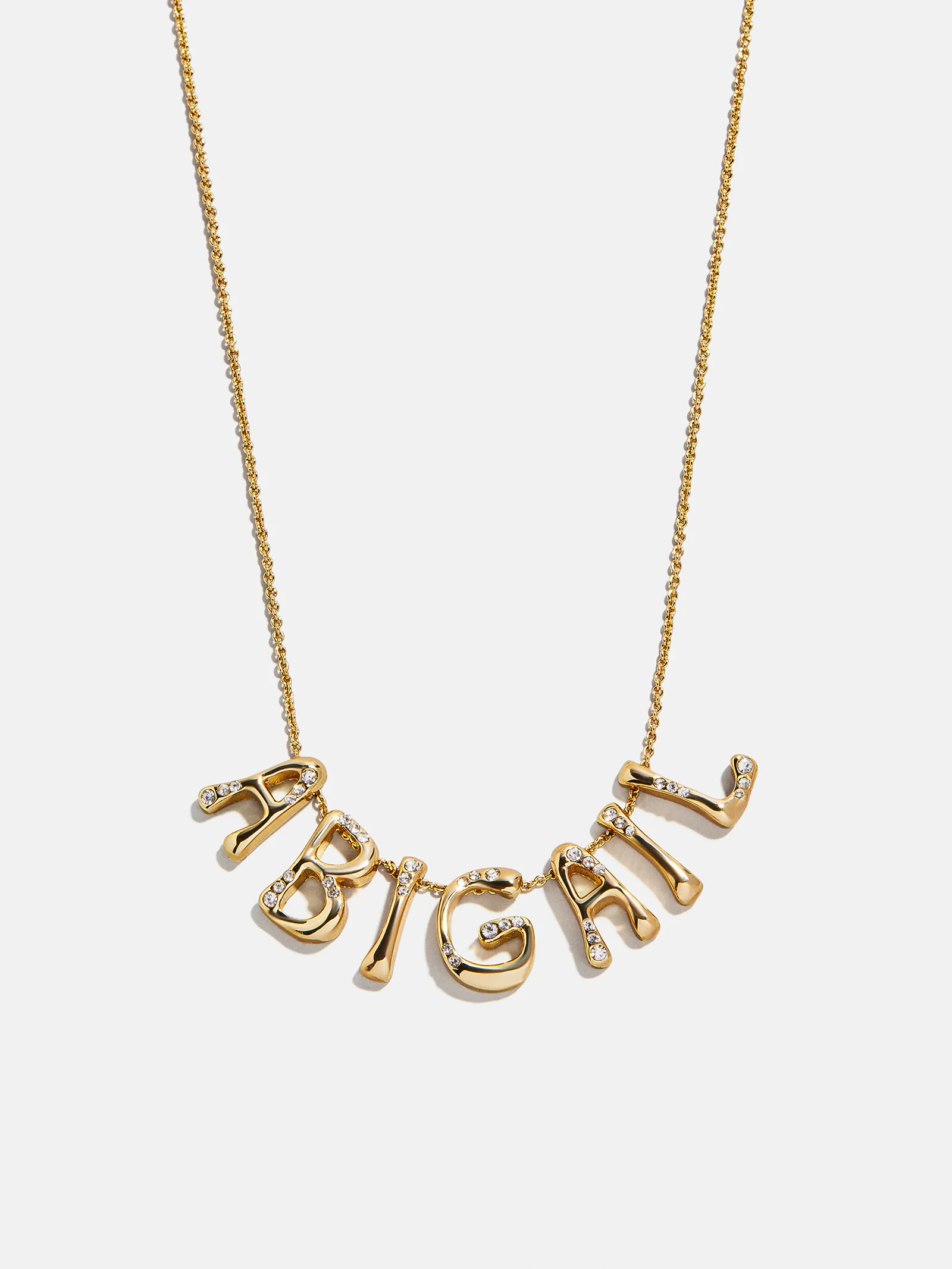 Organic Letter Custom Necklace - Gold/Pavé | BaubleBar