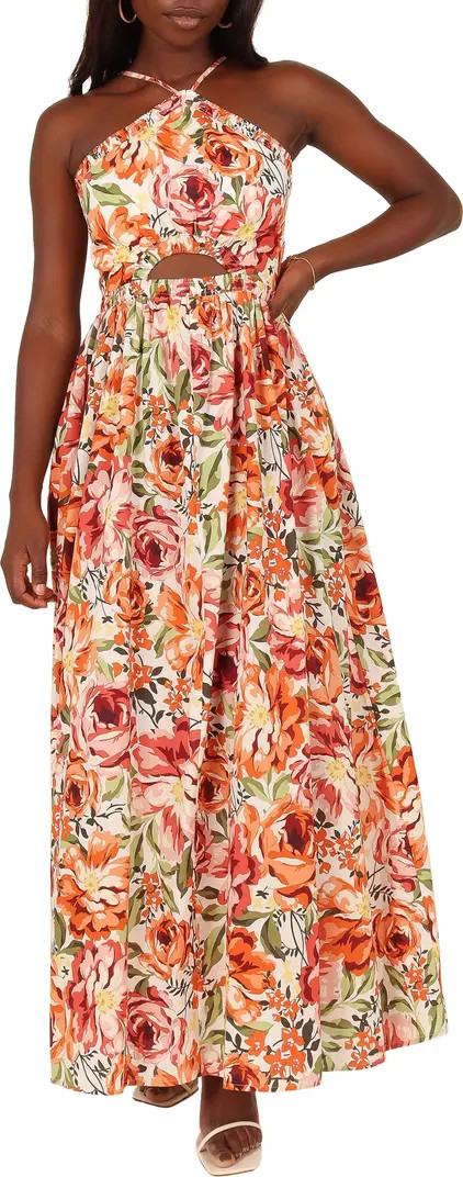 Madeira Cutout Halter Neck Maxi Sundress | Nordstrom