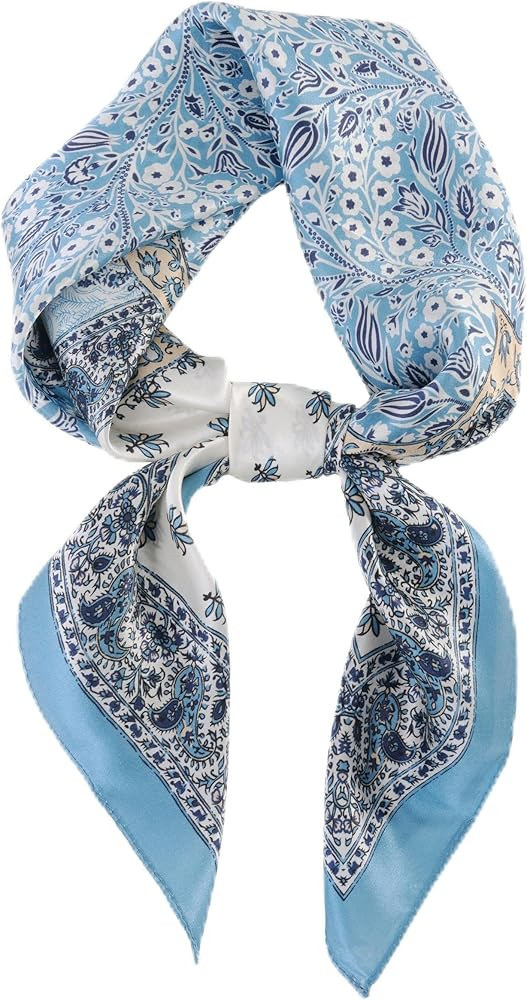 100% Pure Mulberry Silk Scarfs 26"x26" Square Scarf Women Neckerchief Headscarf hair scarf bandan... | Amazon (US)