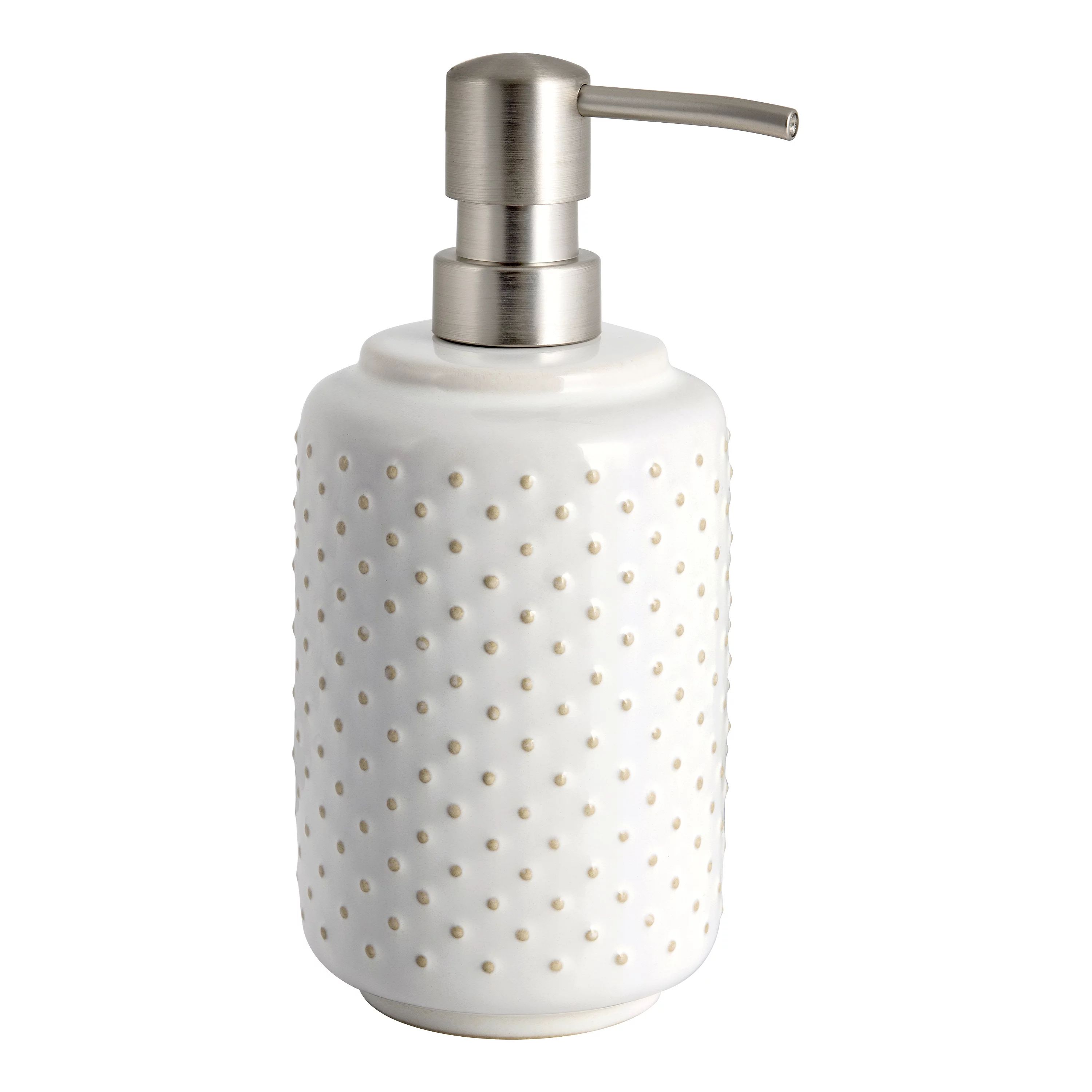 Better Homes & Gardens Reactive Glazed Textured Ceramic Lotion Pump in Creamy White | Walmart (US)