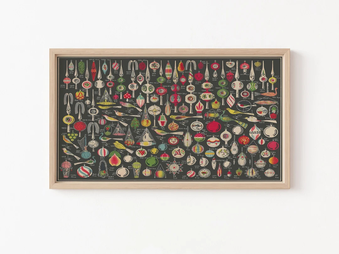 Christmas Frame TV Art File, Frame TV Art File, Vintage Christmas Ornaments, Retro Christmas, MCM... | Etsy (US)