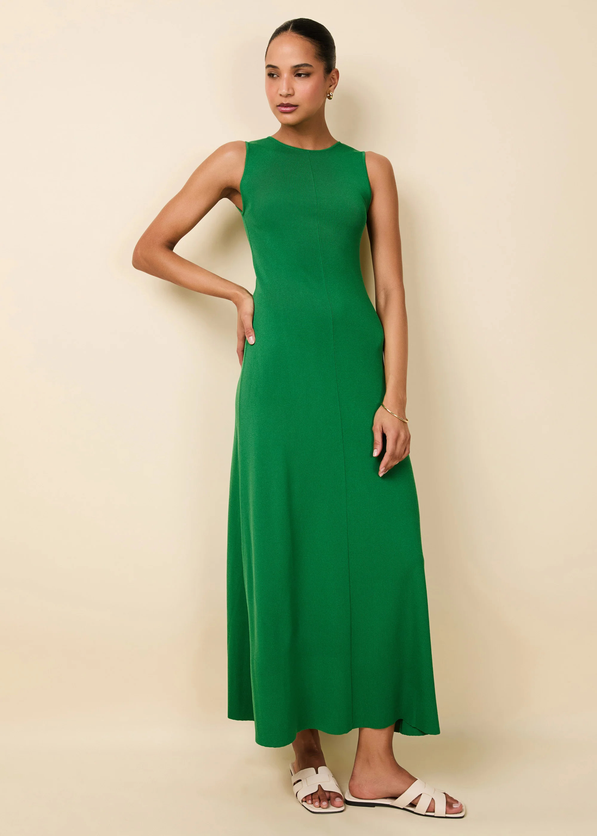 Lucerne Dress Tennis Green | Solid & Striped