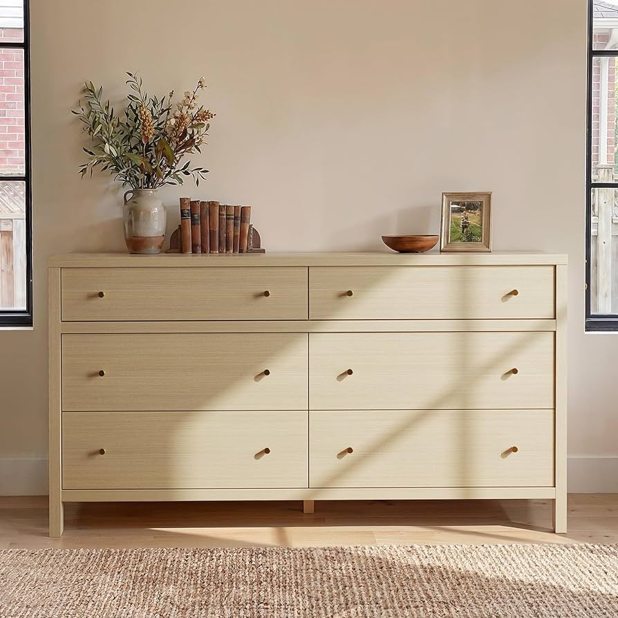 Homsee 63" Storage Cabinet 100% Solid Wood, Oak Pre-Assembled | Amazon (US)