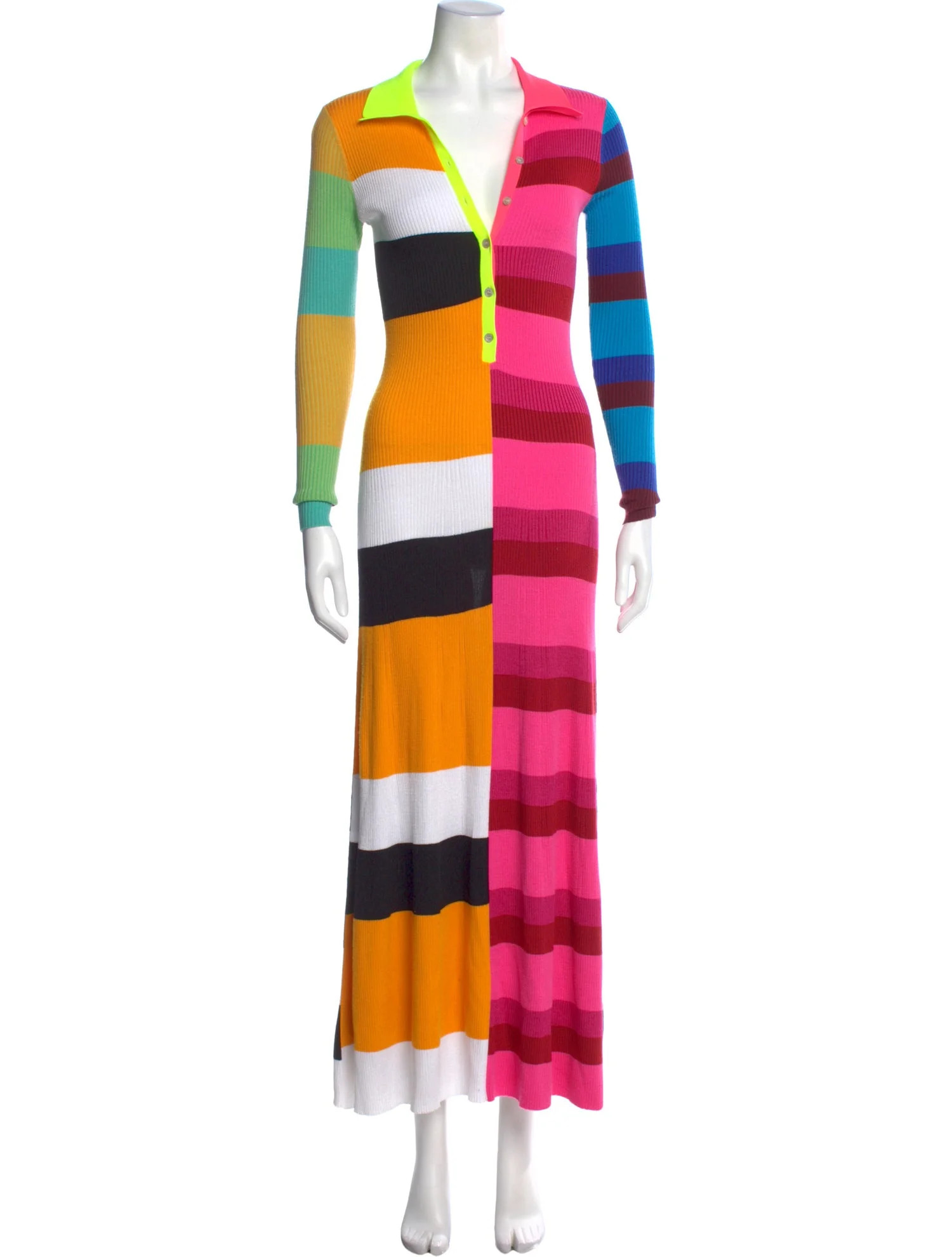 Christopher John Rogers Striped Long Dress - Pink Dresses, Clothing - WCHJS21486 | The RealReal | The RealReal