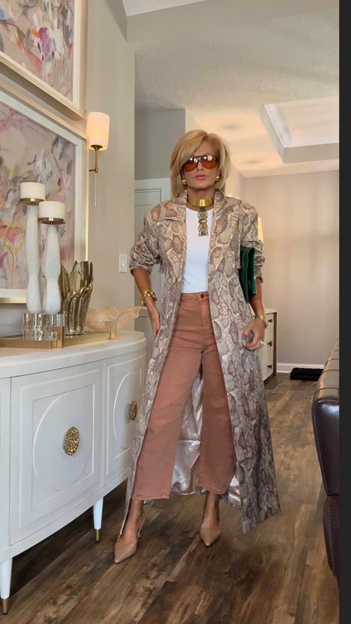 Trench/oversized but stayed with my true size med 
Jeans/med with stretch 
Necklace/one of a kind Deep South vintage 

#LTKStyleTip #LTKTravel #LTKSaleAlert