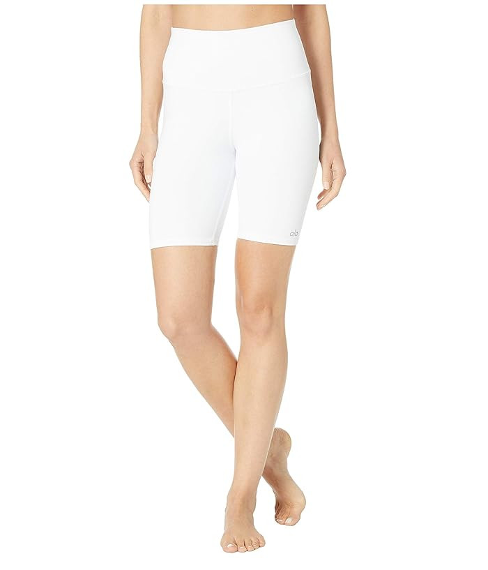 ALO High-Waisted Biker Shorts (White) Women's Shorts | Zappos