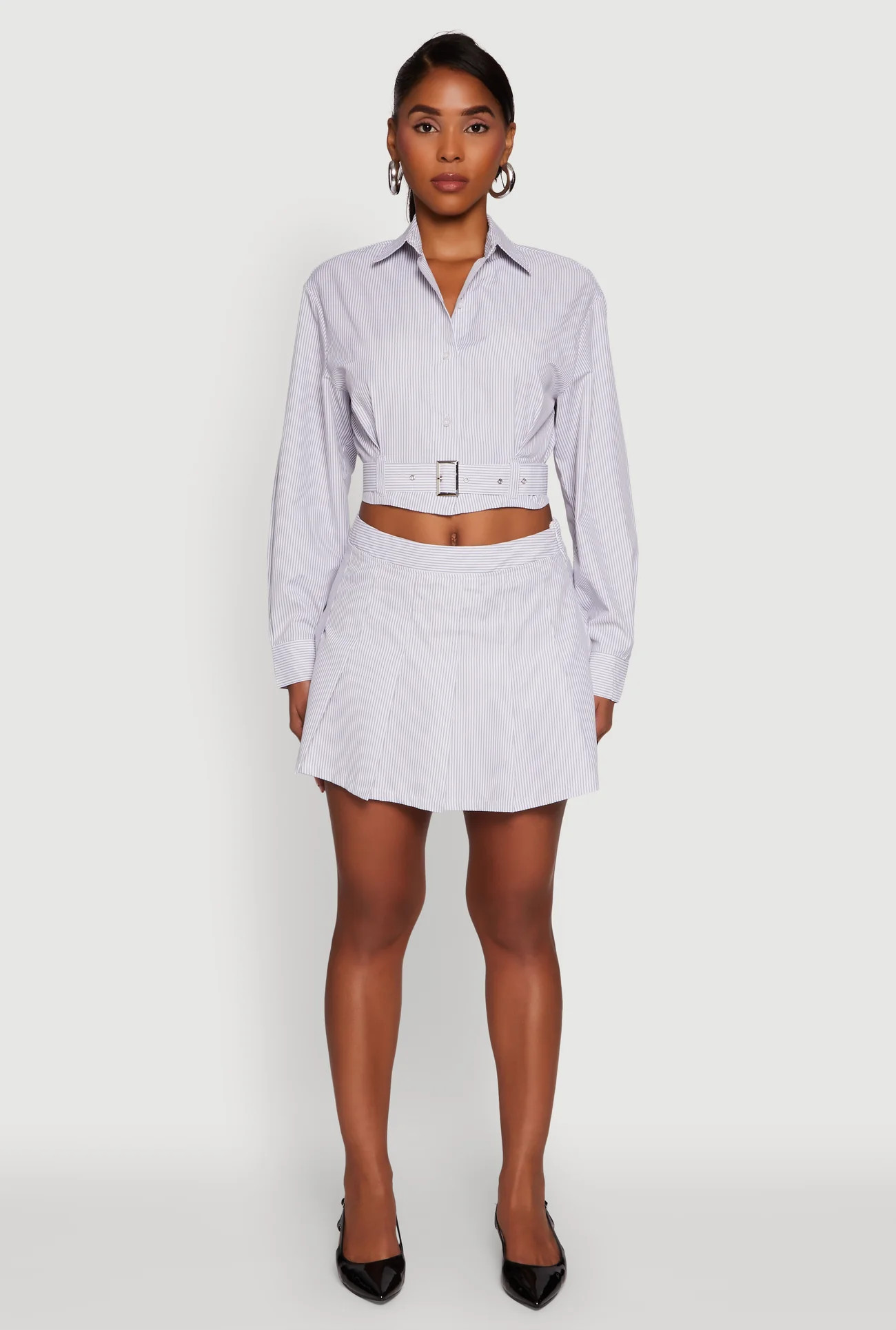 Striped Pleated Mini Skort | Rainbow Shops