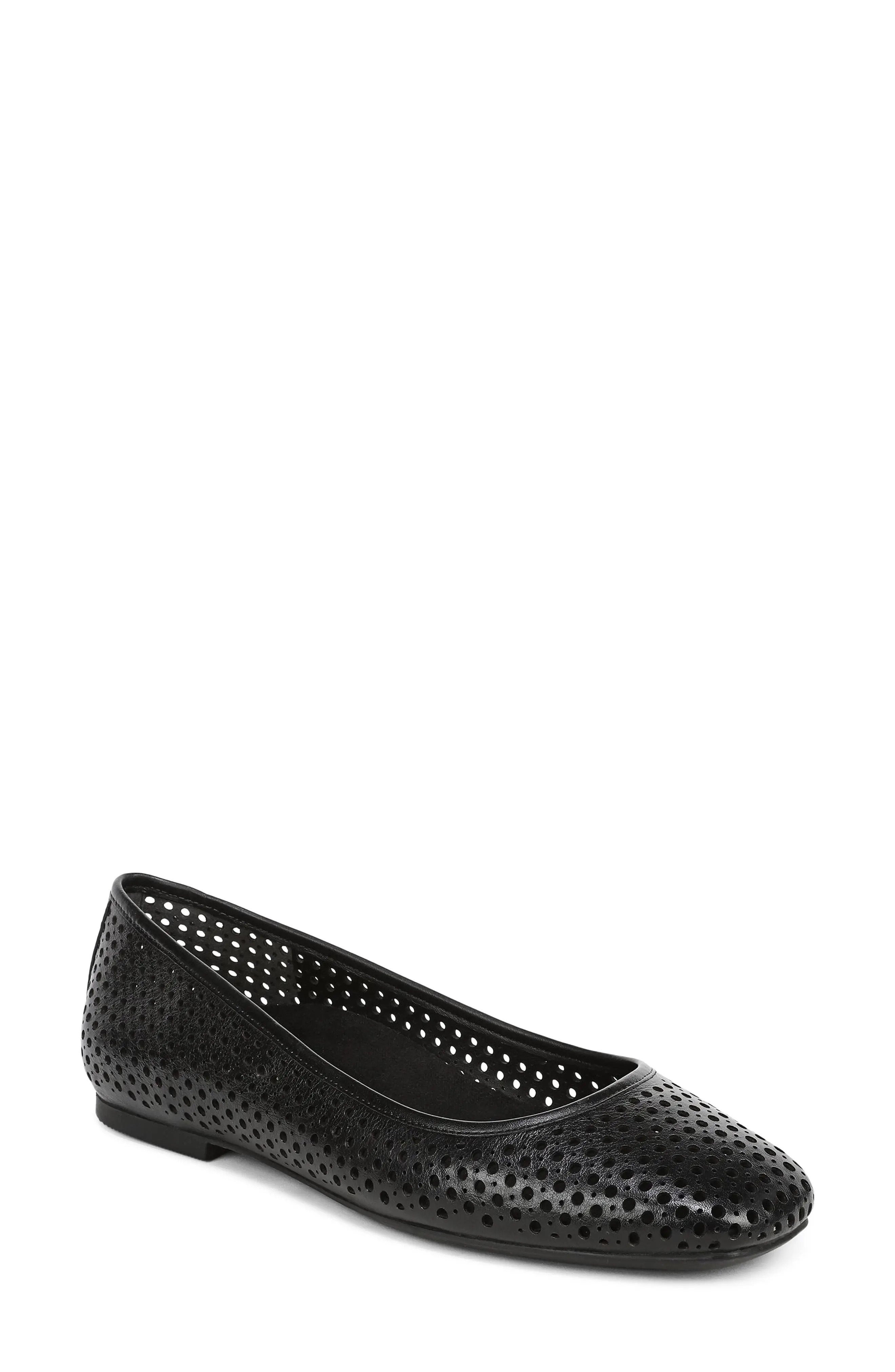 Vionic Orinda Perforated Ballet Flat in Black at Nordstrom, Size 11 | Nordstrom