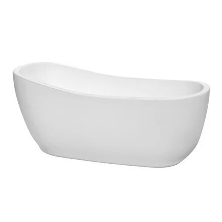 Wyndham Collection Margaret 66"" Freestanding Bathtub, White with Polished Chrome Drain and Overflow | Walmart (US)