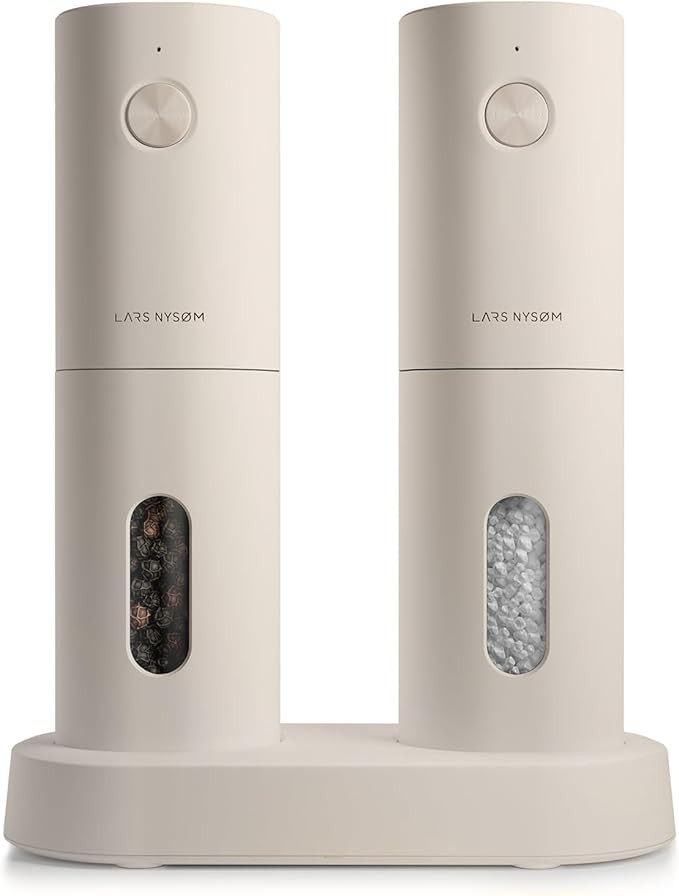 LARS NYSØM Electric Salt and Pepper Grinder Set I Automatic Salt and Pepper Mills with Adjustabl... | Amazon (US)