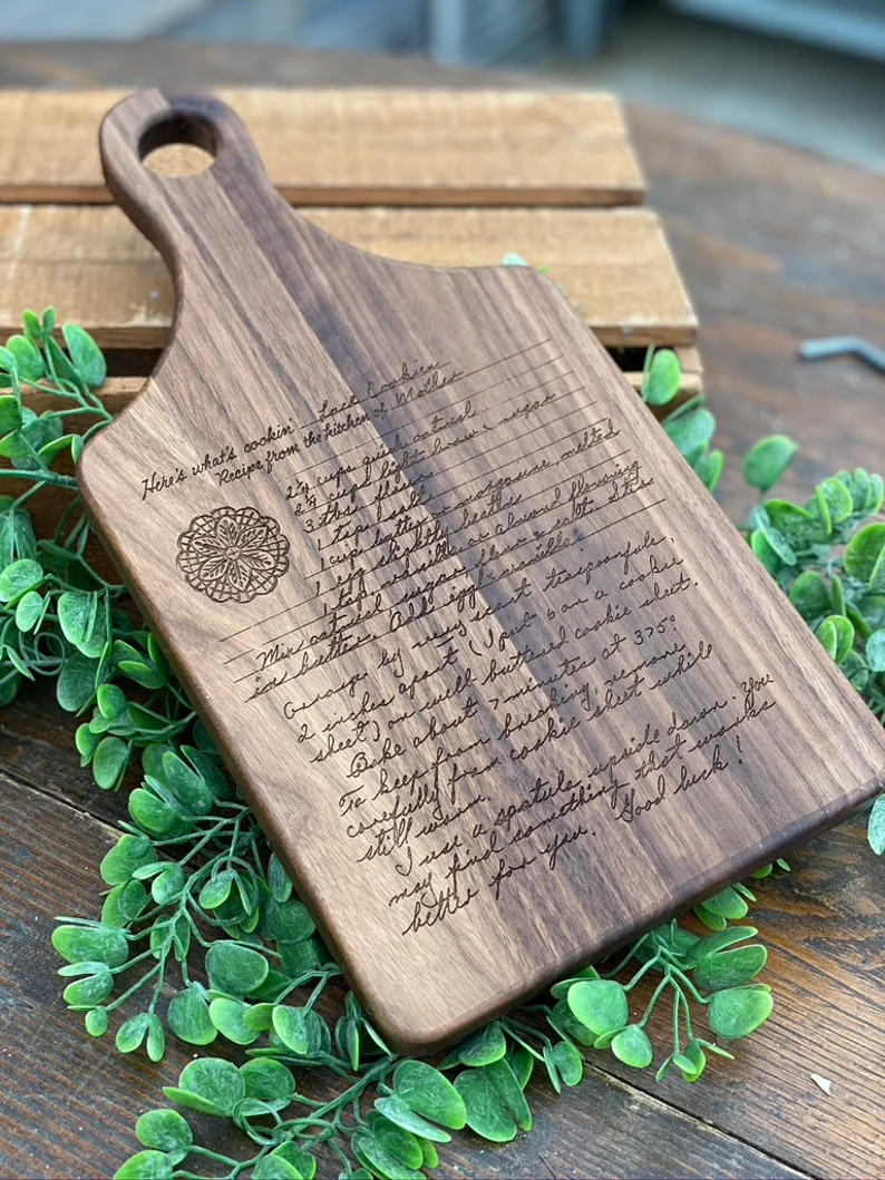 Handwritten Recipe Engraved Onto a Maple or Walnut Cutting | Etsy | Etsy (US)