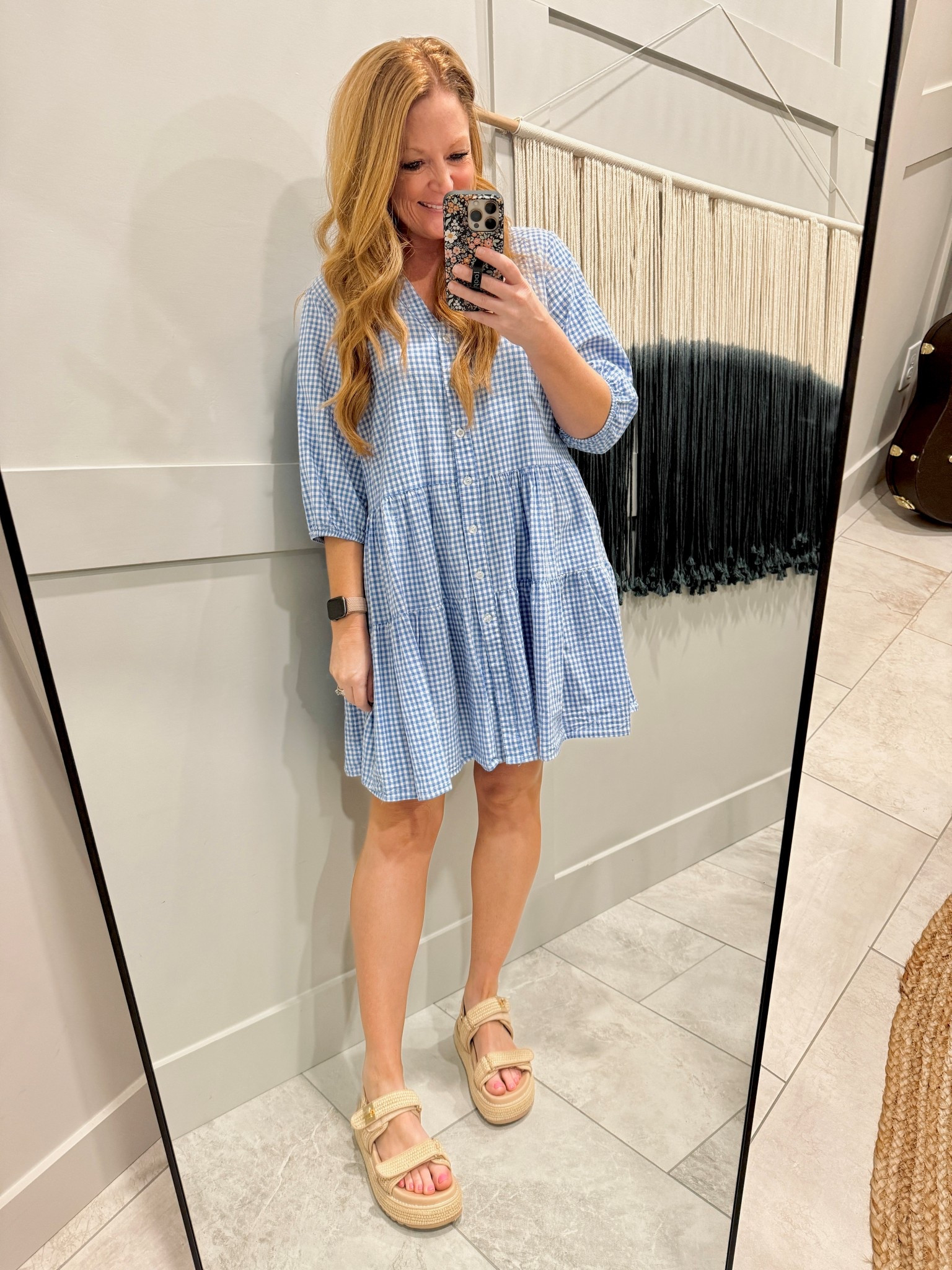 I love this dress for the spring! It has the cutest check pattern. I have it in blue and black, but it also comes in brown, pink, and red. Wearing my normal size M

#LTKWorkwear #LTKOver40