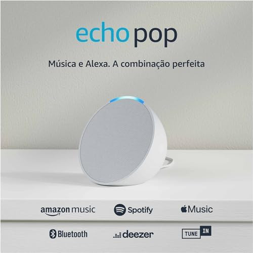 Echo Pop | Smart speaker compacto com som envolvente e Alexa | Cor Branca | Amazon (BR)