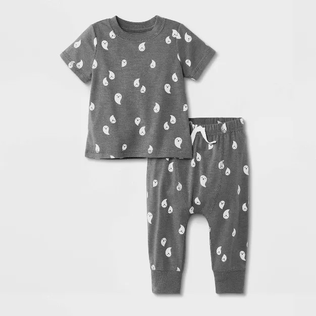 Baby Boys' 2pc 'Ghost' Jersey Top & Bottom Set - Cat & Jack™ Gray | Target