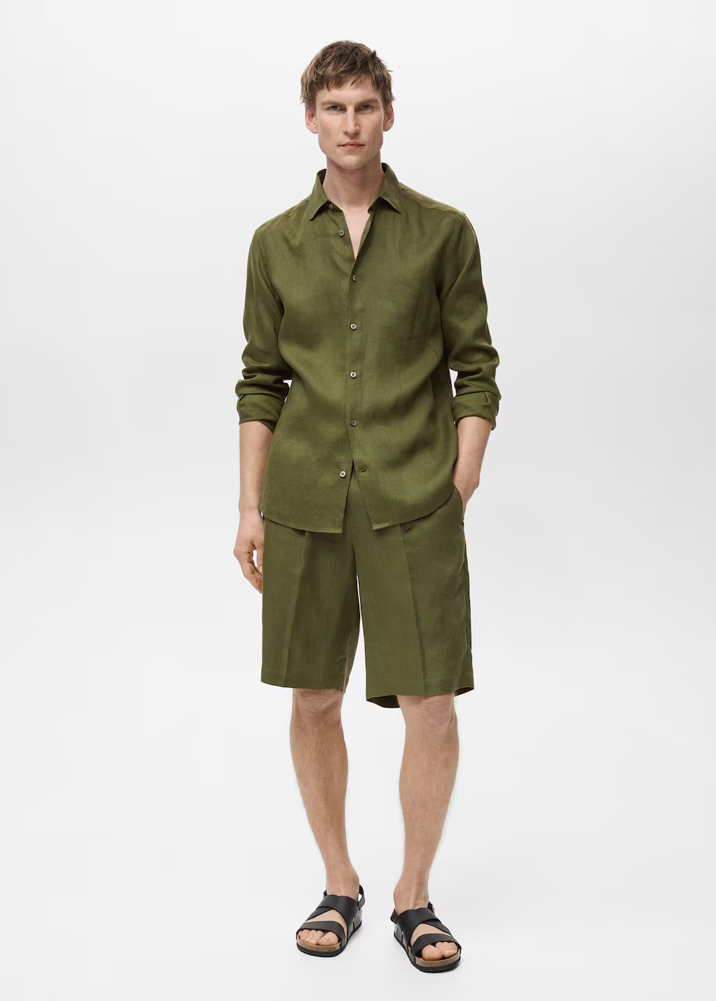 Linen 100% shirt green - Men - XS - MANGO MAN | Mango (US/MX/AU)