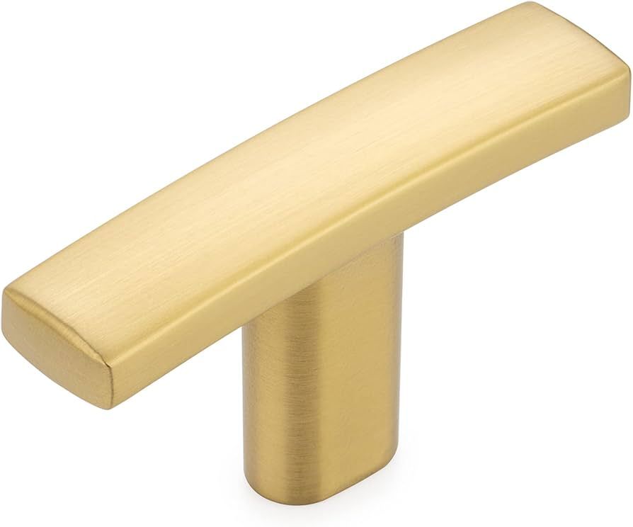 KOOFIZO T Cabinet Knob - Brushed Gold Pull Handle, 10-Pack for Kitchen Cupboard Door, Bedroom Dre... | Amazon (US)