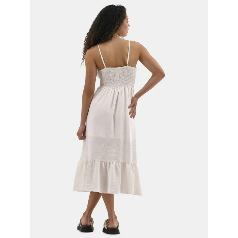 No Boundaries Cami Peasant Midi Dress, Women's | Walmart (US)