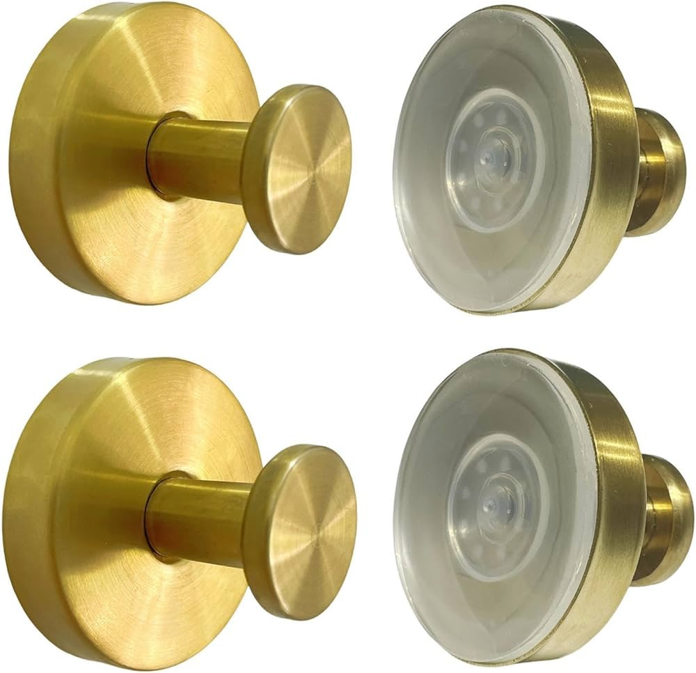 Suction Cup Hooks for Shower Wall, Luxegrip No Drill Hook, Removable Reusable Stainless Steel Tow... | Amazon (US)