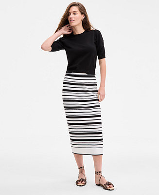 On 34th Women's Striped Sweater Maxi Skirt, Exclusively at Macy's - Macy's | Macy's
