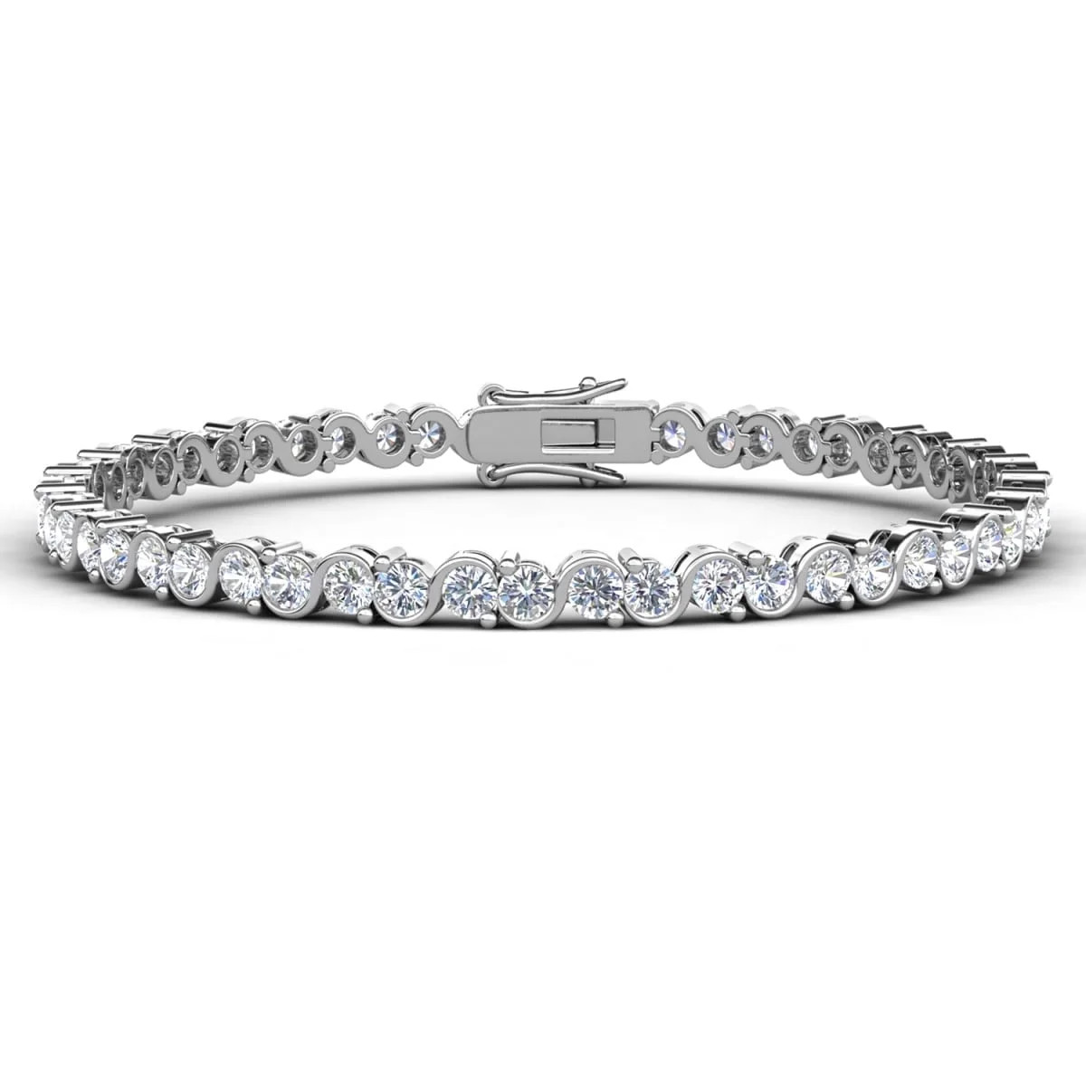 Cate & Chloe Ezra 18k White Gold Plated Infinity Tennis Bracelet with Simulated Diamond for Women | Walmart (US)