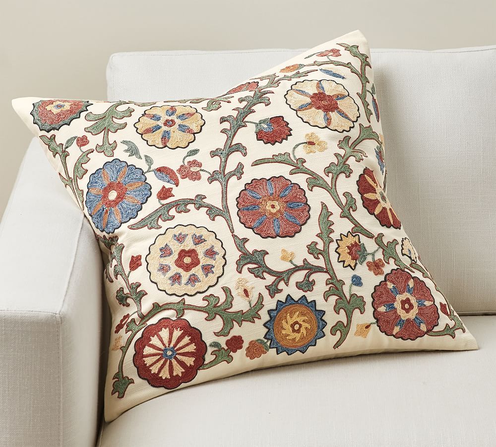 Penelope Embroidered Pillow Cover | Pottery Barn (US)