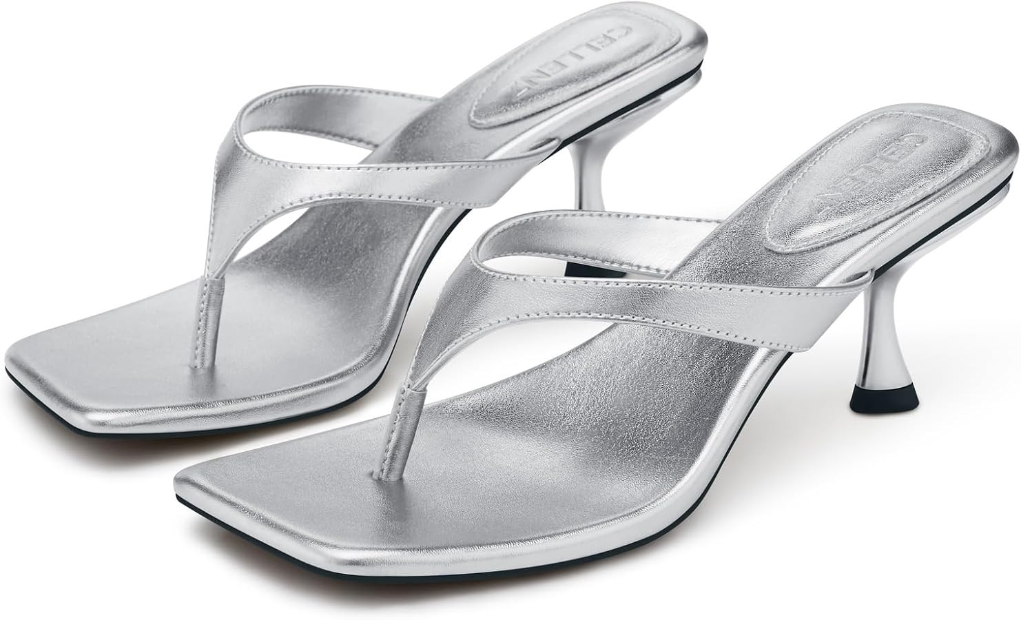 CELLENZ Women Kitten Heels Sandals: 2.5 Inch Heeled Flip Flop | Amazon (US)