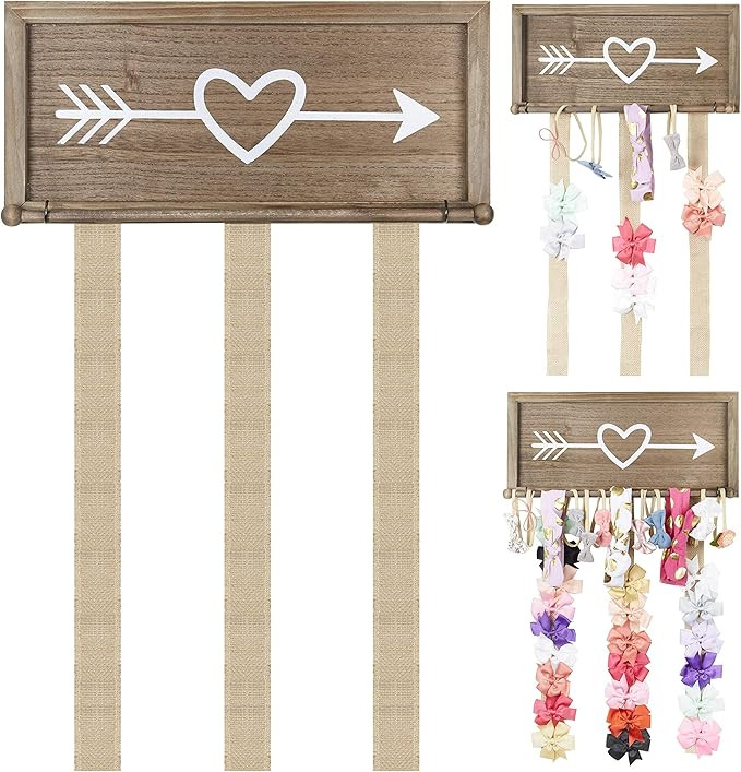 SoCal Buttercup Hair Bow Holder Organizer for Girls - Rustic Farmhouse Decor - Headband, Hair Tie... | Amazon (US)
