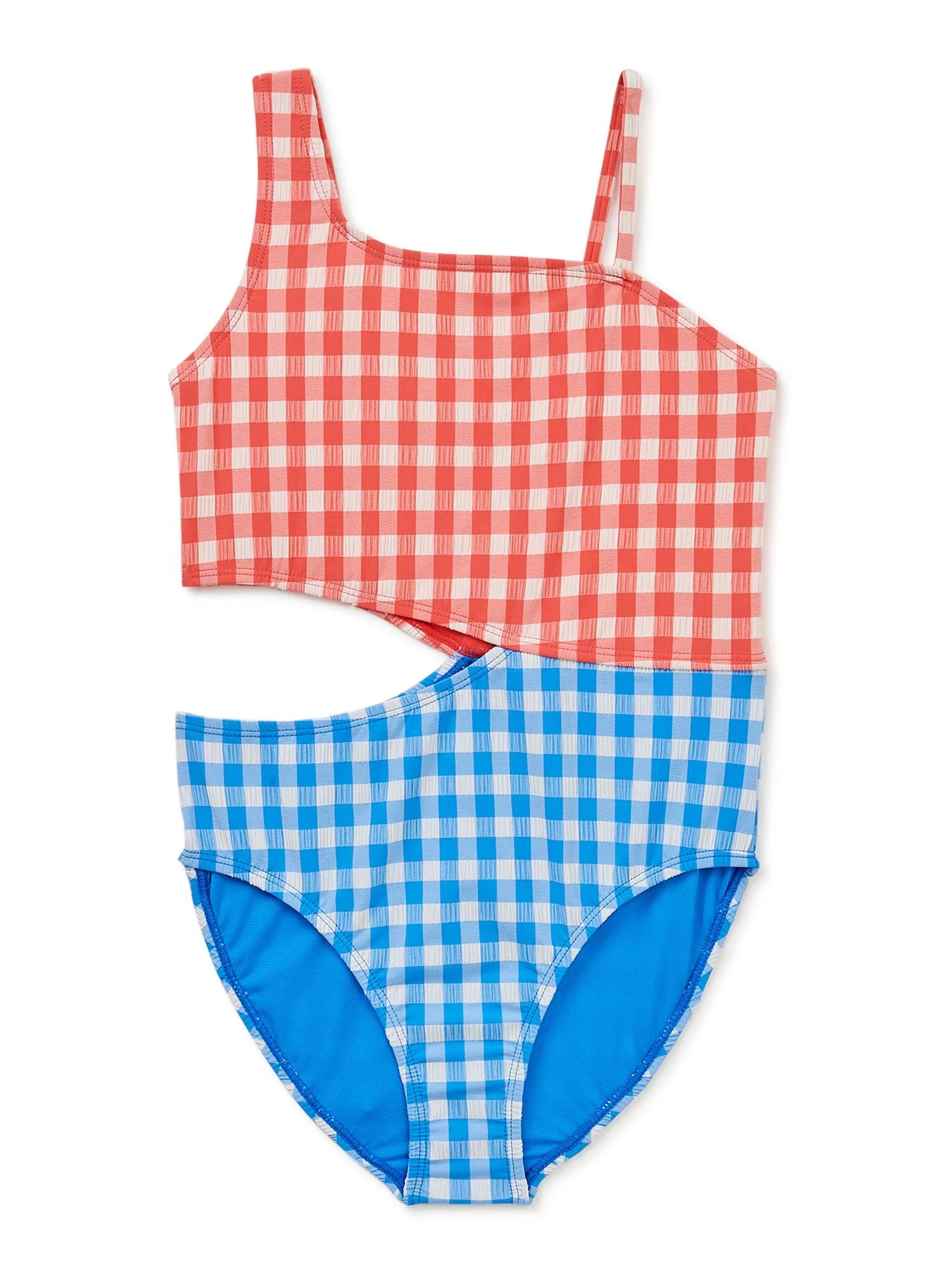 Wonder Nation Girls Shark Bite One-Piece Swimsuit with UPF 50+ Sun Protection, Sizes 4-18 & Plus | Walmart (US)