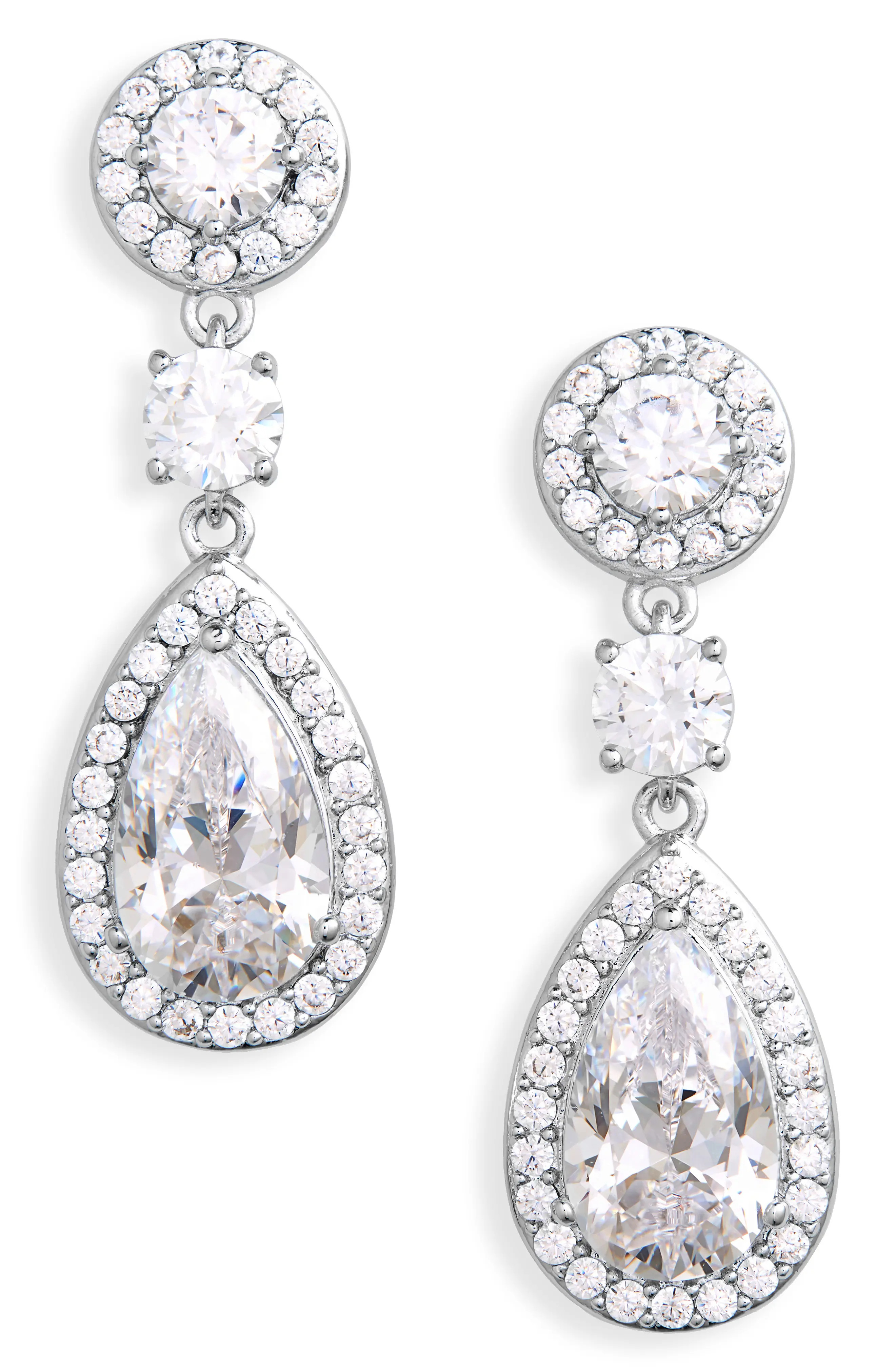 Nadri Cubic Zirconia Halo Drop Earrings (Women) | Nordstrom | Nordstrom