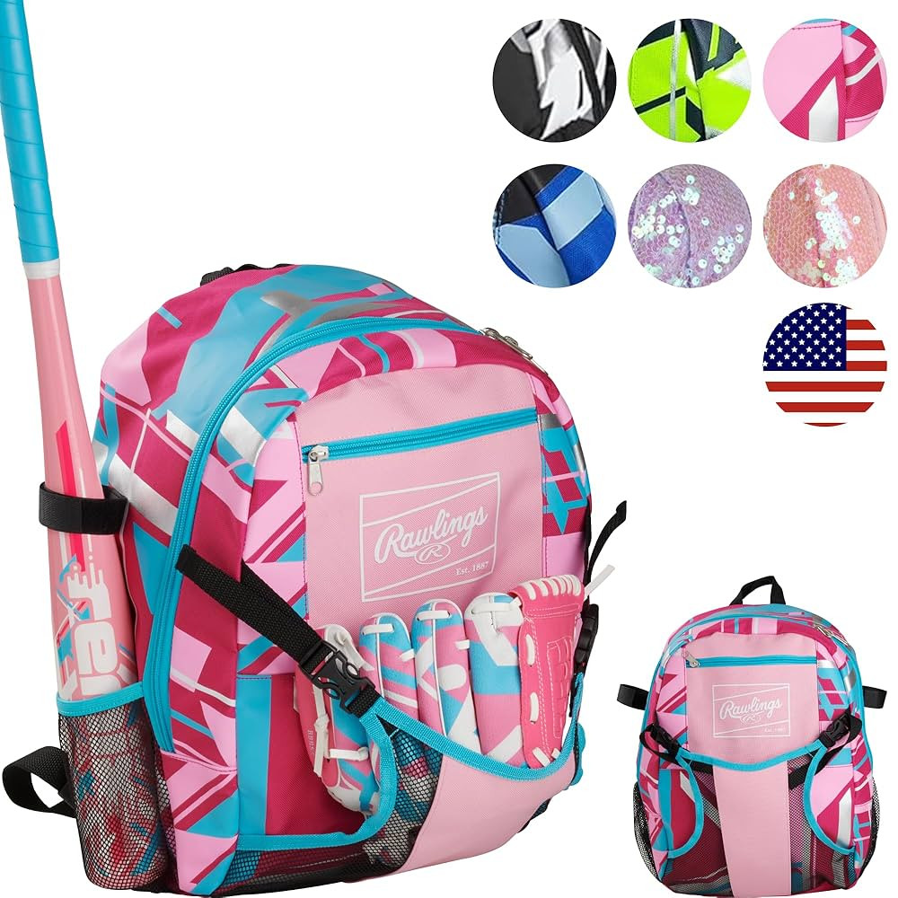 Rawlings | REMIX T-Ball & Youth Backpack Equipment Bag | Baseball/Softball | Multiple Colors | Amazon (US)