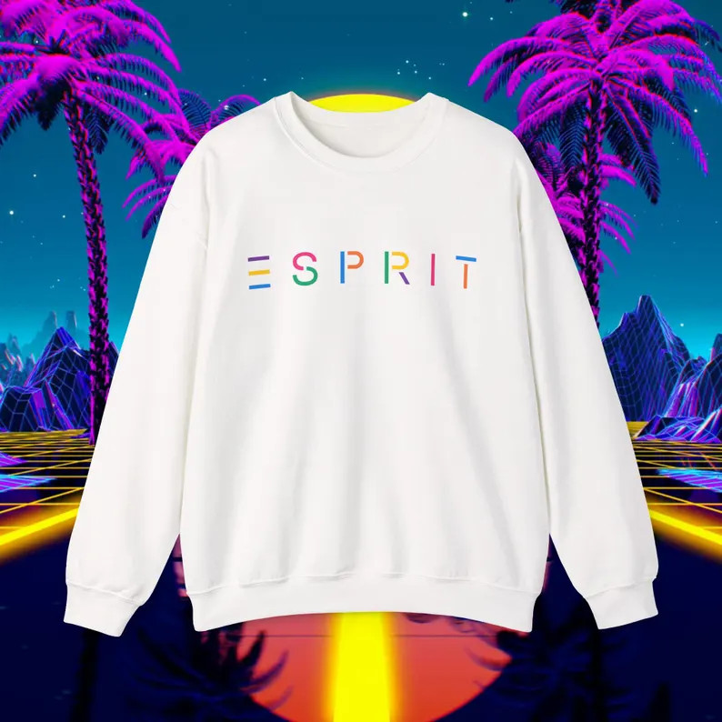 Retro 80s Style ESPRIT Custom Sweatshirt, Nostalgic Memories Sweater, Cozy Crewneck Unisex Pullov... | Etsy (Global)