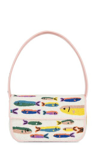 Staud Tommy Beaded Bag in White,Rose | FWRD 
