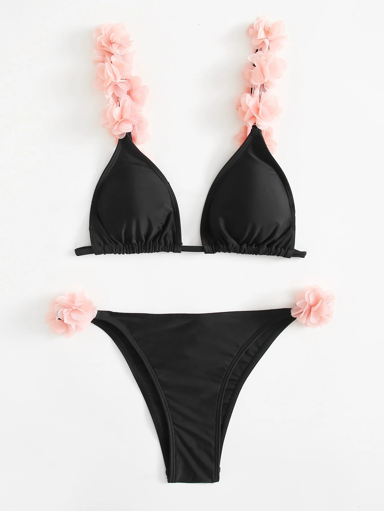 Appliques Triangle Tanga Bikini Swimsuit | SHEIN