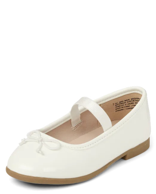 Toddler Girls Bow Ballet Flats - white | The Children's Place