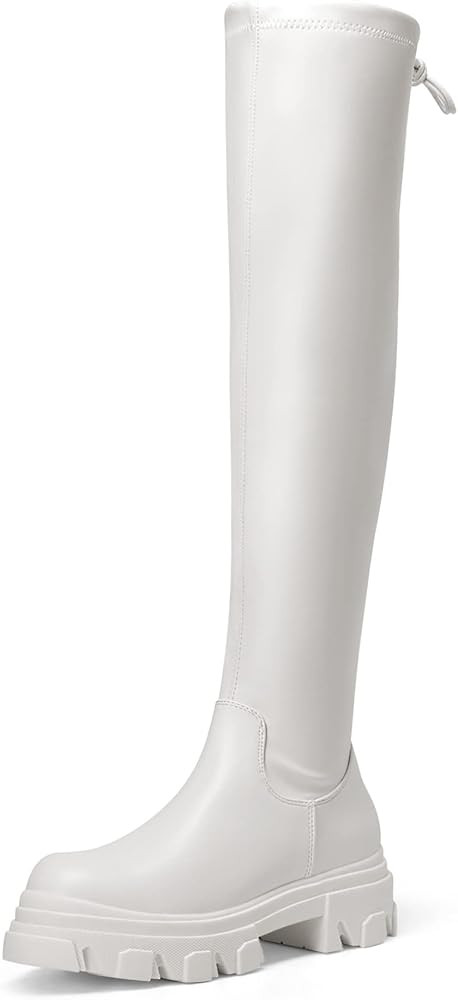 DREAM PAIRS Women's Over The Knee Platform Thigh High Boots Long Stretch Soft Chunky Lug Sole Fal... | Amazon (US)