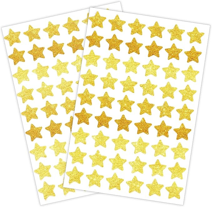 1620 Holographic Foil Small Gold Star Stickers for Kids Reward, Behavior Chart, Student Planner a... | Amazon (US)