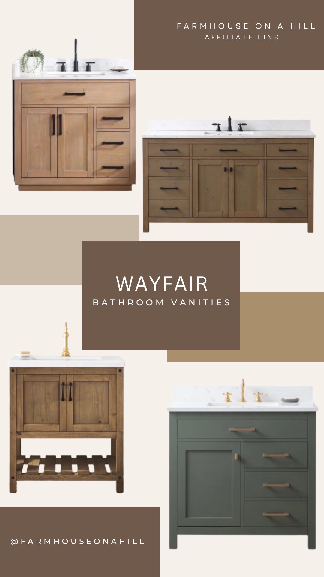 Wayfair has great options for bathroom vanities if you’re looking to remodel or if you’re in the middle of a new build! Most of them come with the tops too! 

#LTKStyleTip #LTKHome #LTKSaleAlert