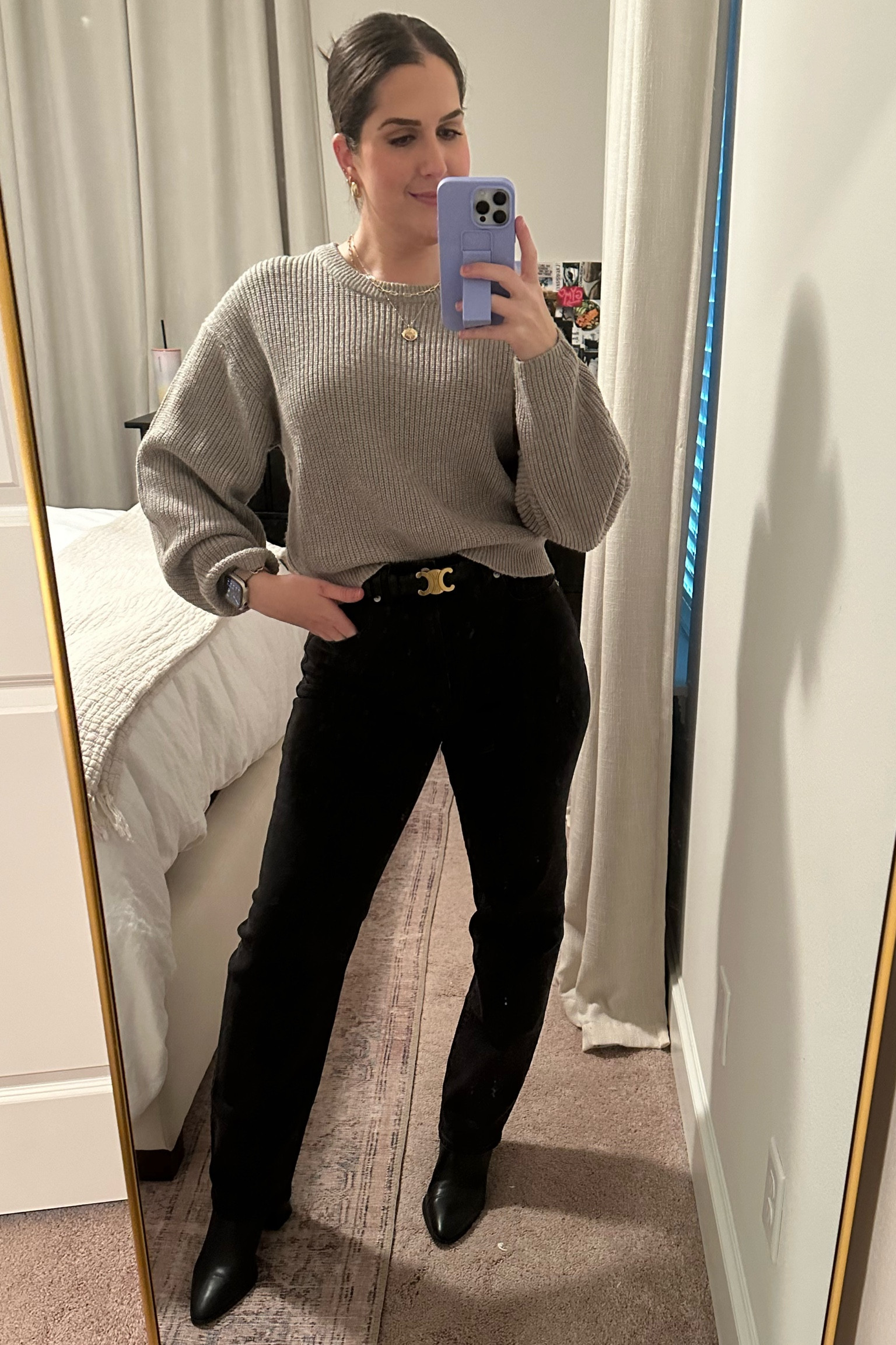 Fall Fashion
Office outfit
Work outfit 
Business casual 
Madewell 90s straight leg jeans
90s straight leg jeans
High rise straight leg jeans
Black leather booties
Celine belt
Gold layered necklaces 
Crew neck sweater 
Gray sweater 
Banana Republic sweater 
Madewell jeans
OOTD 
Fall OOTD
Winter OOTD
Work fashion 
Corporate fashion
9-5 fashion
Corporate outfit 

#ltksalealert #ltkbump #ltkcurves #LTKfit #LTKeurope #LTKbrasil #LTKstyletip #LTKbaby #LTKswim #LTKunder100 #LTKunder50 #LTKtravel #LTKhome #LTKfamily #LTKworkwear #LTKbeauty #LTKgiftguide #LTKCyberWeek #LTKholiday #LTKSeasonal 

#LTKfindsunder100 #LTKworkwear #LTKMostLoved