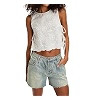 Keliholiyu Embroidery Flower Tank Tops for Women Y2K Sleeveless Square Neck Tie Up Cropped Vest S... | Amazon (CA)