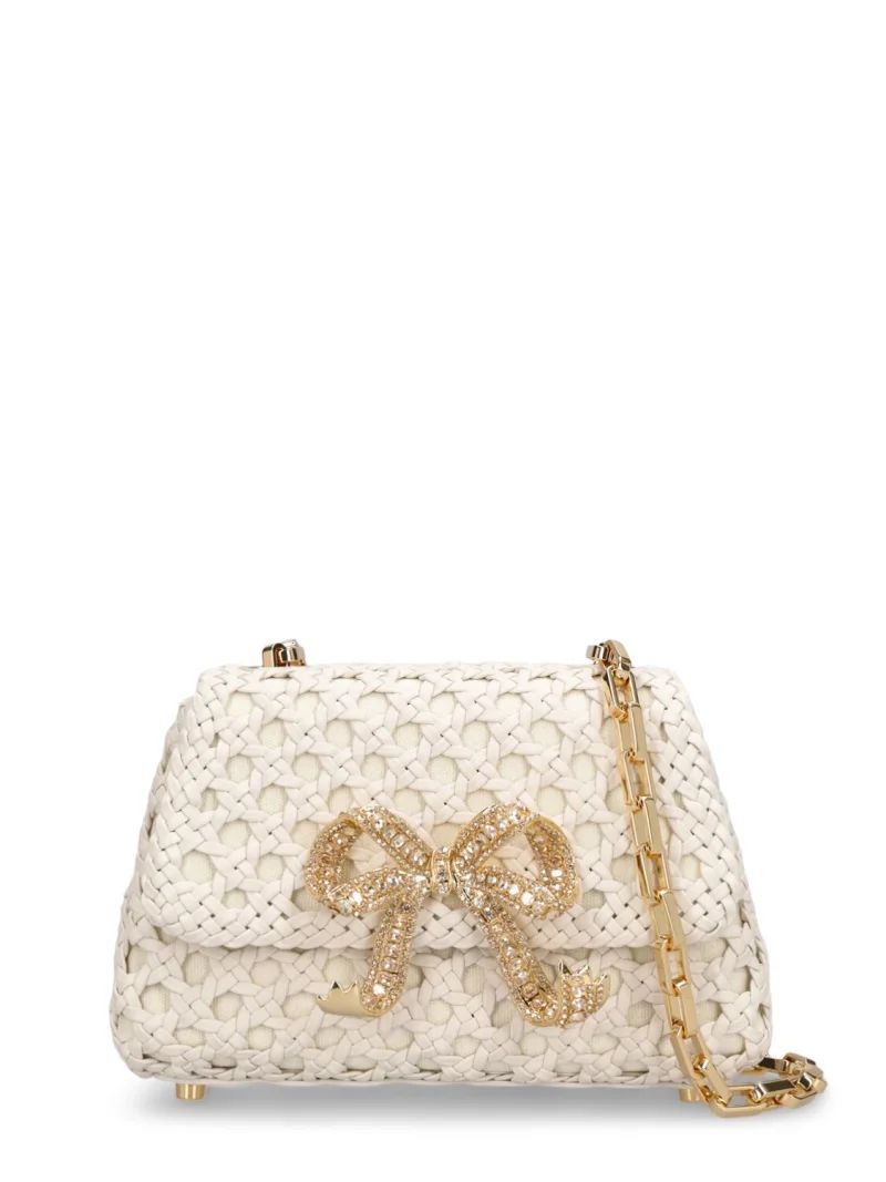 Woven leather shoulder bag - Self-portrait - Women | Luisaviaroma | Luisaviaroma