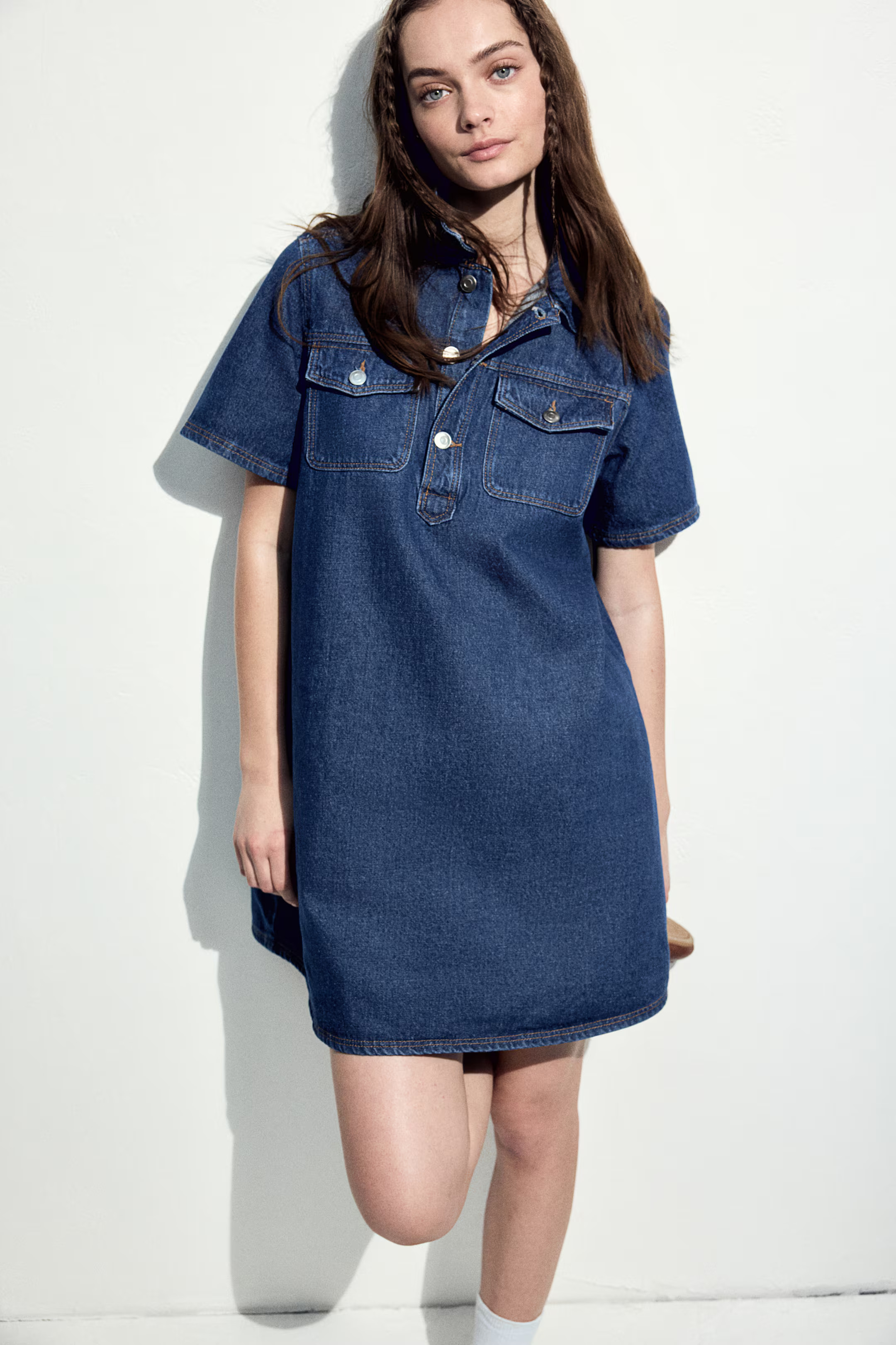 Short-Sleeved Denim Dress | H&M (US + CA)