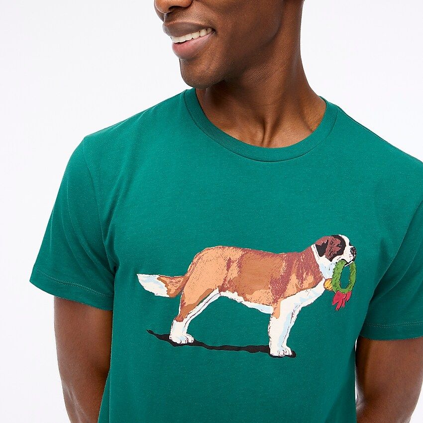Festive dog and wreath graphic tee | J.Crew Factory